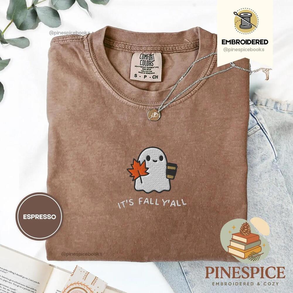 It Fall YAll Ghost Shirt, ered Fall Coffee Tee, Cute Ghost